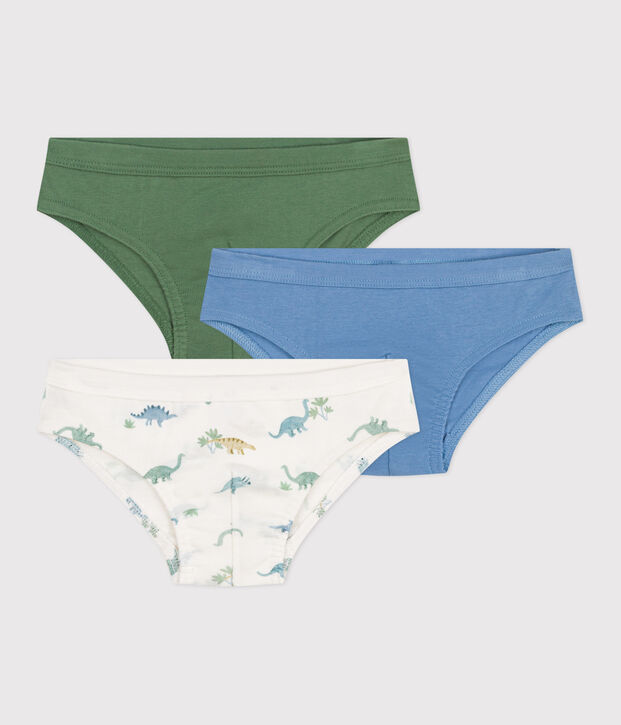 Set di 3 slip in cotone con dinosauri stampati bambino multicolore