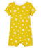 Tutina corta bebè bambino a costine giallo HONEY/bianco MARSHMALLOW