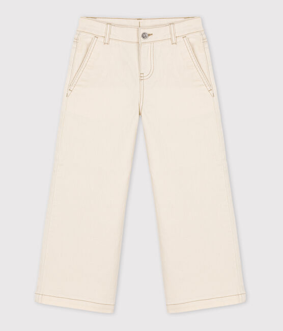 Pantaloni flare in denim bambina ecru AVALANCHE