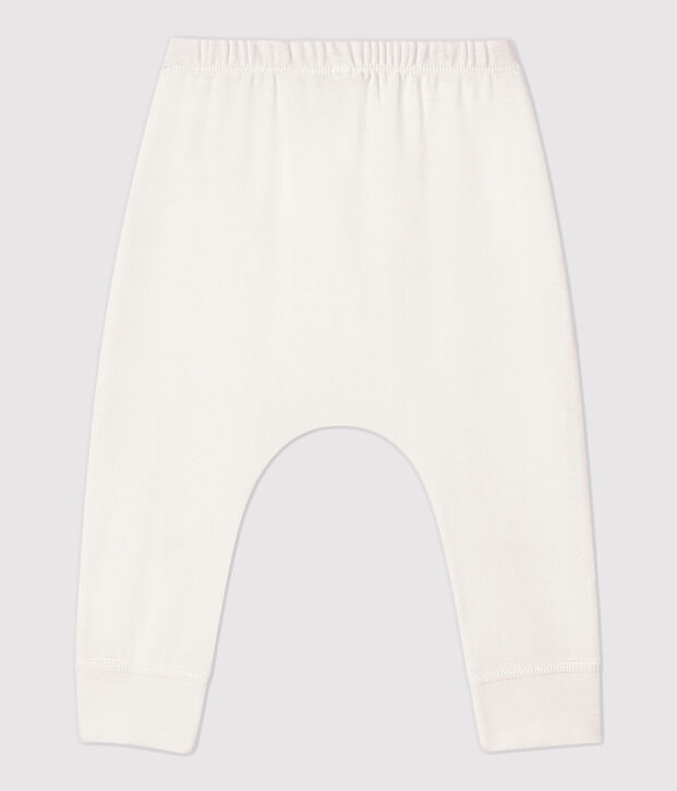Leggings testa di gatto beb&egrave; in cotone biologico bianco