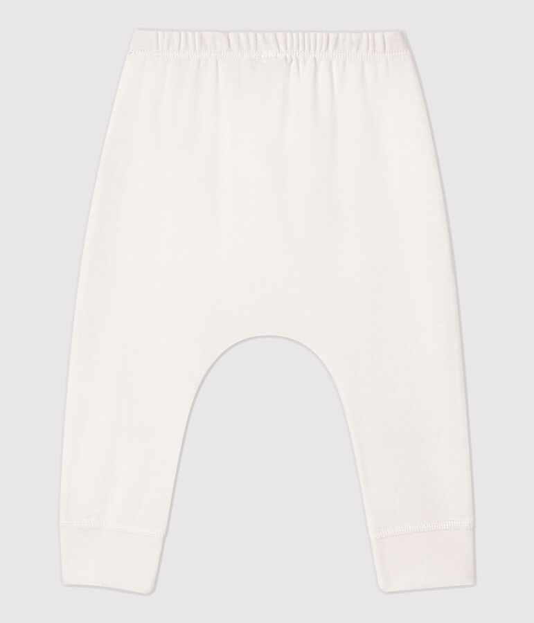 Leggings testa di gatto beb&egrave; in cotone biologico bianco