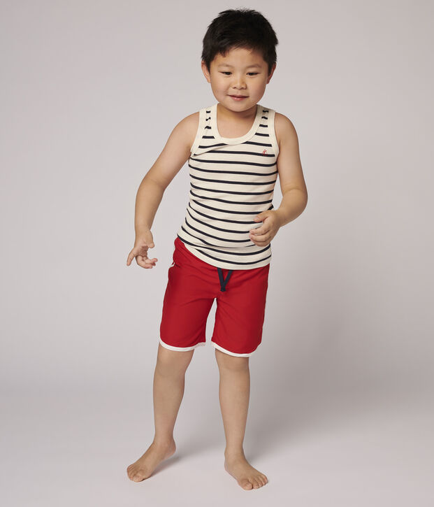 Shorts da mare riciclati bambino rosso