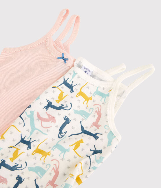 Confezione di 2 canottiere con spalline bambina in cotone e Lyocell variante 1