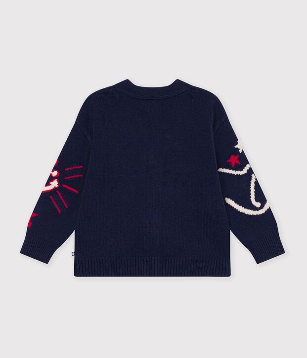 Cardigan in lana e cotone fantasia bambino rosso/multicolore