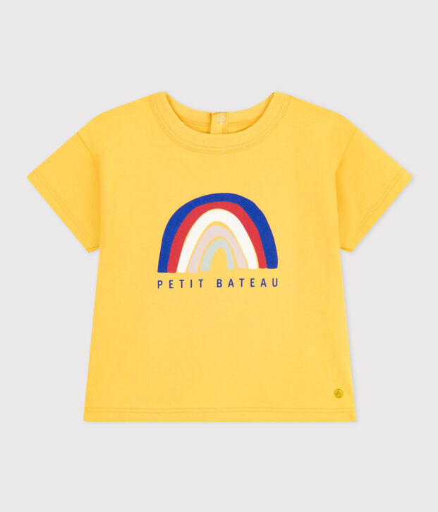 T-shirt a maniche corte in jersey leggero beb&egrave; giallo