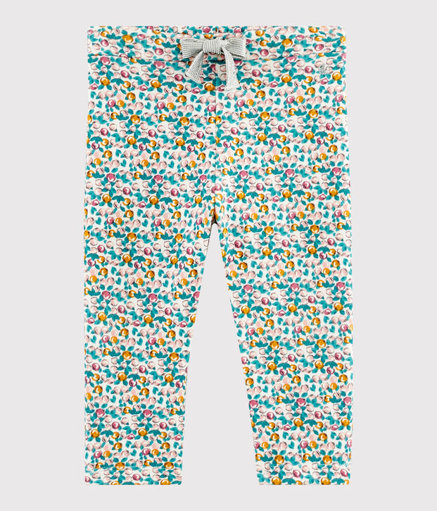 Pantalone beb&egrave; femmina bianco/multicolore