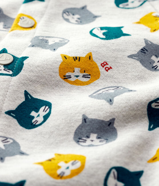 Tutina in molleton bebè. grigio BELUGA/bianco MULTICO