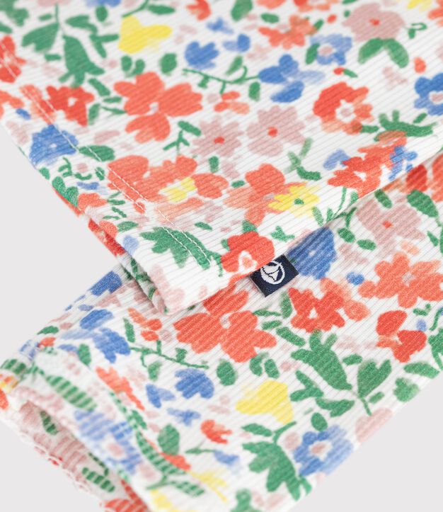 Cardigan in cotone a fiori bambina bianco/multicolore