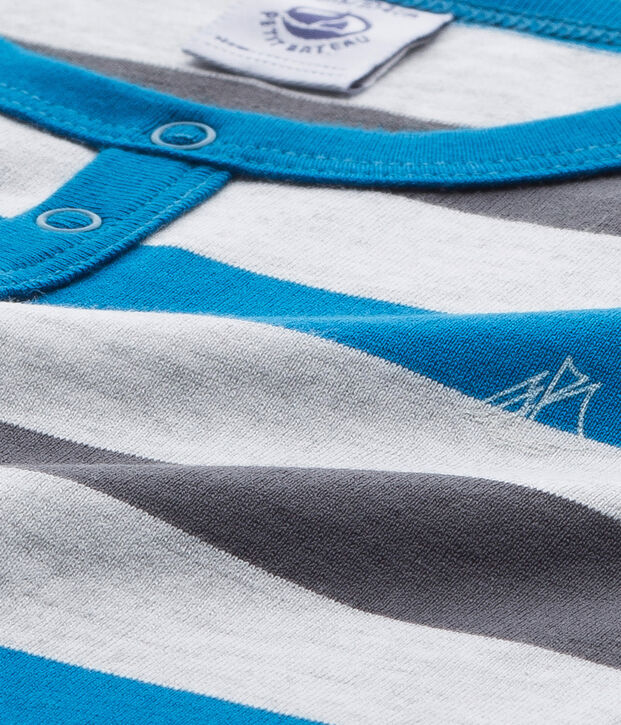 Pigiama per bambino in jersey a righe grigio/grigio/grigio