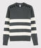 Pull marinaro in cotone Donna grigio ORAGE/bianco MARSHMALLOW