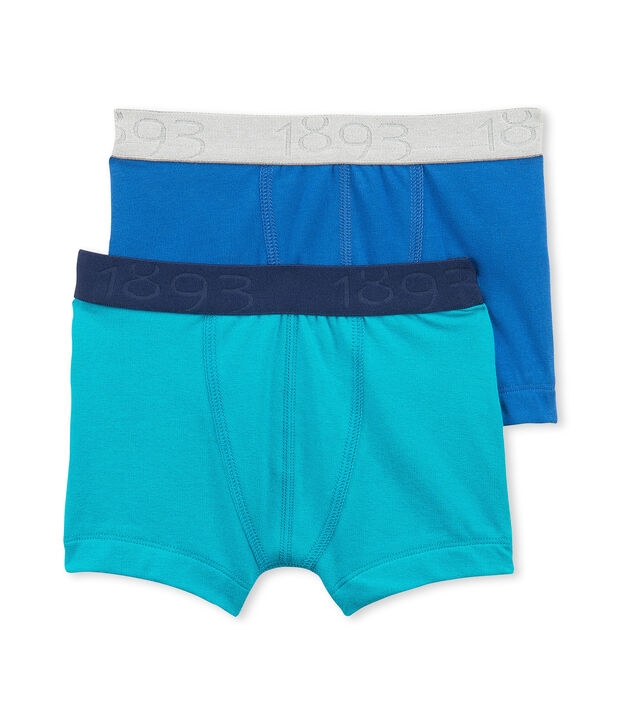 Confezione di 2 boxers bambino tinta unita in jersey stretch lotto .