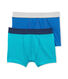 Confezione di 2 boxers bambino tinta unita in jersey stretch