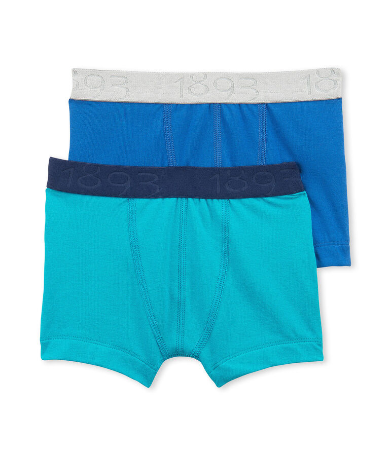 Confezione di 2 boxers bambino tinta unita in jersey stretch lotto .