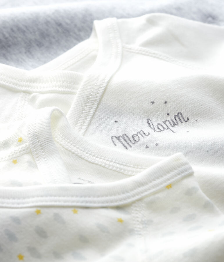 Confezione da 3 body incrociati manica lunga beb&egrave; in cotone biologico multicolore