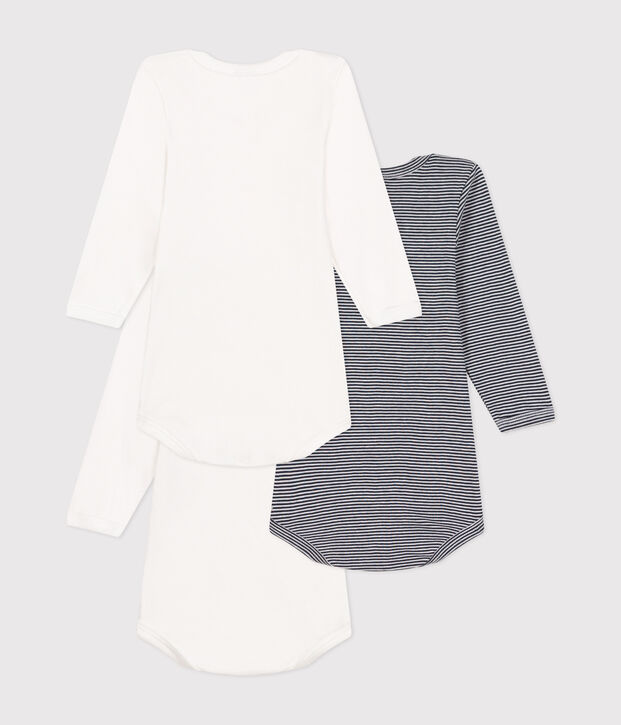 Confezione da 3 body a maniche lunghe in cotone beb&egrave; multicolore