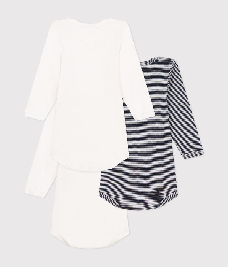 Confezione da 3 body a maniche lunghe in cotone beb&egrave; multicolore