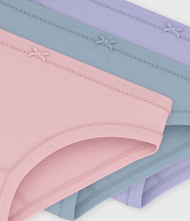 Set di slip in cotone a tinta unita bambina multicolore