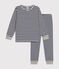 Pigiama bambino in cotone a righe blu SMOKING/bianco MARSHMALLOW