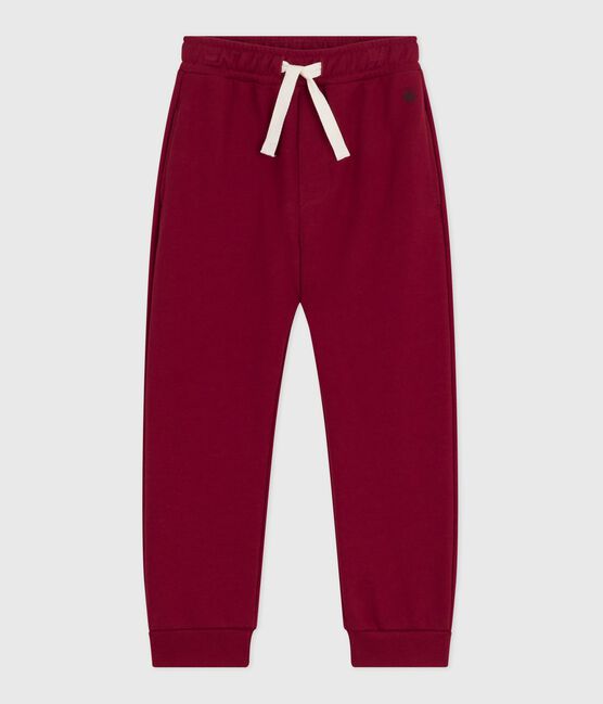 Joggers in cotone tinta unita bambino AMARANTE
