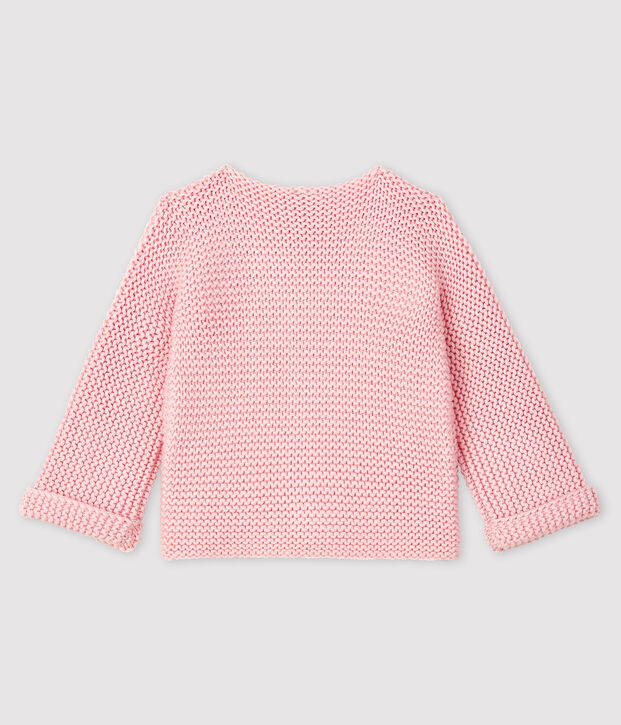 Cardigan lana e cotone beb&egrave; femmina rosa