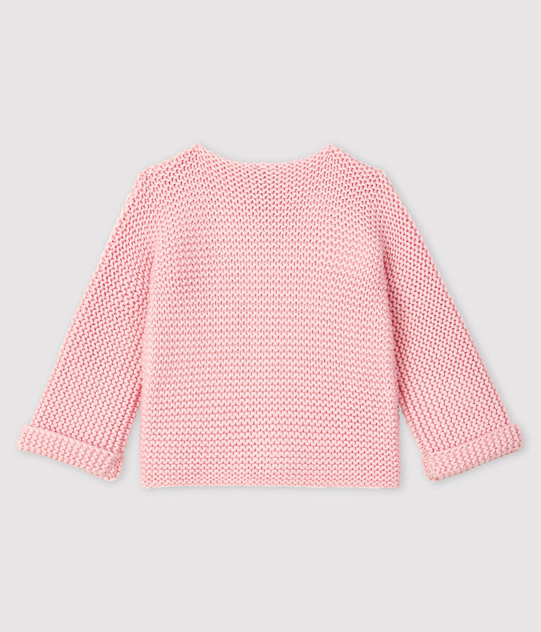 Cardigan lana e cotone beb&egrave; femmina rosa MINOIS