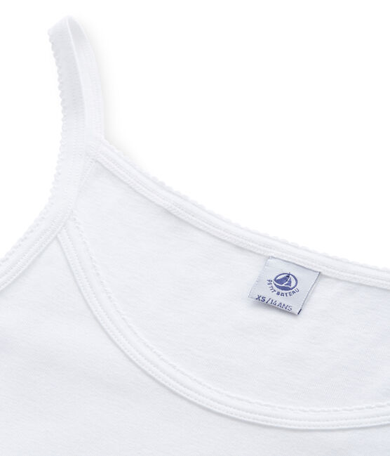 Chemise à bretelles femme coton/laine/soie bianco Lait
