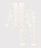 Pigiama aderente bambino in cotone con stampa skateboard bianco MARSHMALLOW/bianco MULTICO