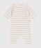Completo 2 pezzi in maglia di lana e cotone neonato bianco MARSHMALLOW/ MONTELIMAR