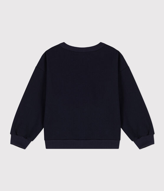 Felpa in molleton bambina blu SMOKING