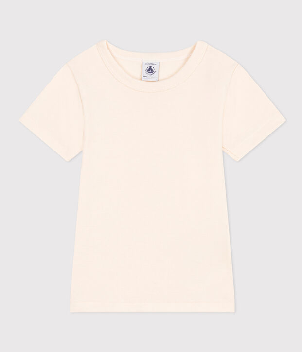 T-shirt a maniche corte in cotone ecru