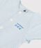 Pagliaccetto a maniche corte per neonato in cotone a righe blu/blu
