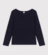 T-shirt Regular a maniche lunghe con scollo rotondo in jersey flammé donna