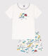 Pigiama corto esploratore in cotone bambino unisex