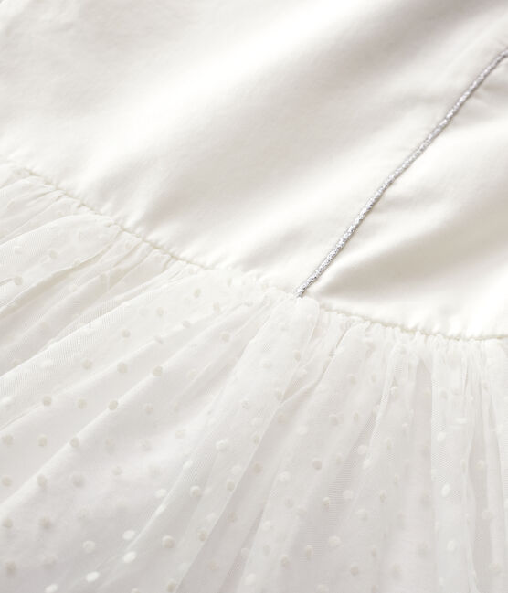 Abito da cerimonia in raso e tulle bambina bianco MARSHMALLOW