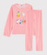 Pigiama rosa animali yoga bambina in ciniglia