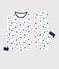 Pigiama a stelle bambina/bambino in cotone bianco MARSHMALLOW/blu MEDIEVAL