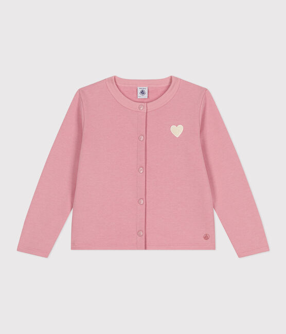 Cardigan in tessuto felpato tinta unita bambina rosa CHARME