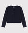 Cardigan donna in cotone spesso con automatici blu SMOKING