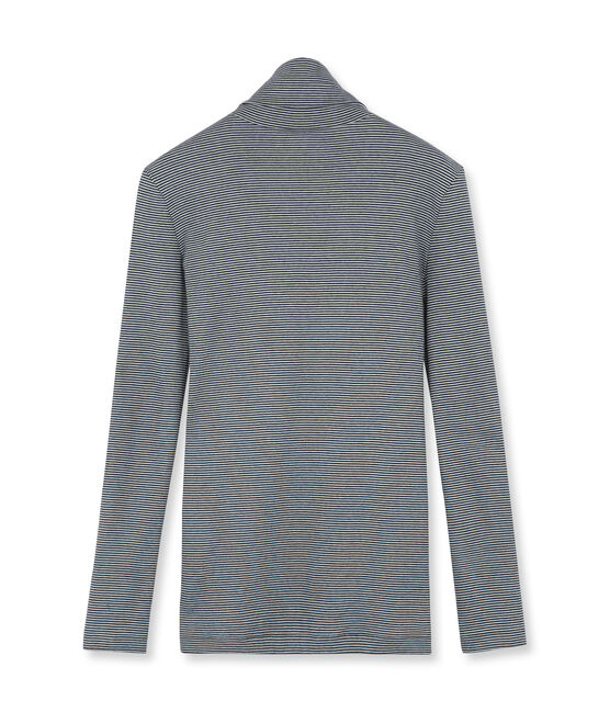 Sous pull donna a righe blu ABYSSE/bianco LAIT