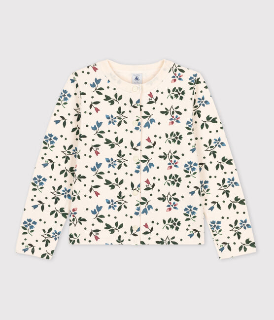 Cardigan in tubique stampato bambina bianco AVALANCHE/ MULTICO
