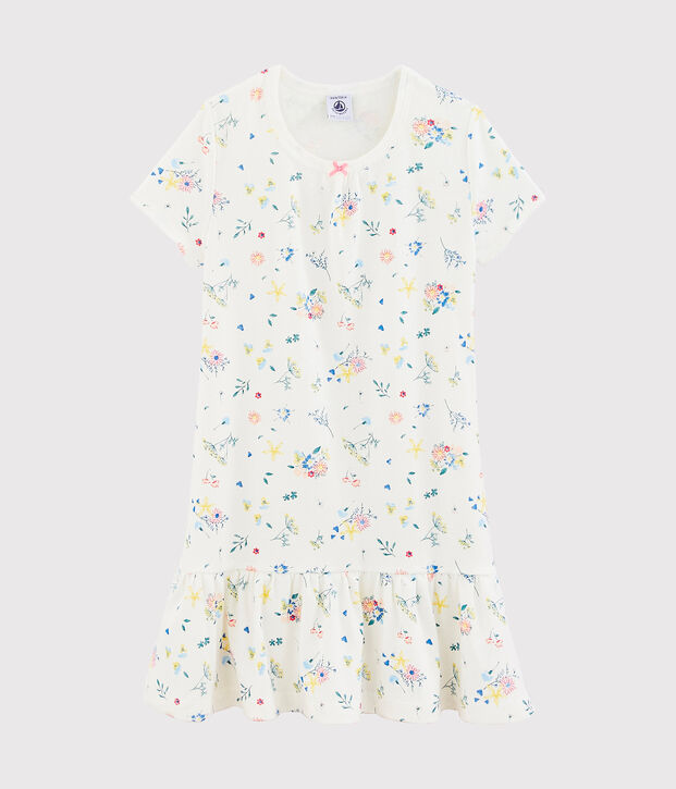 Camicia da notte bambina con diadema bianco/multicolore