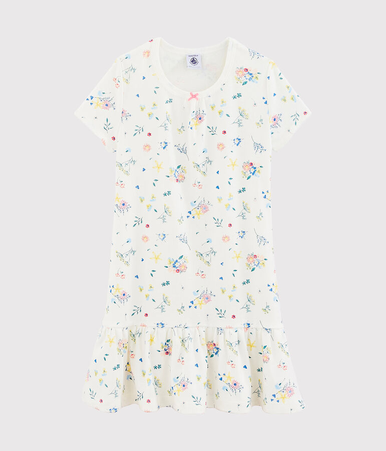 Camicia da notte bambina con diadema bianco/multicolore