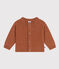 Cardigan in tricot di lana e nylon riciclato bebè  marrone ECUREUIL