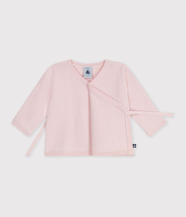 Brassi&egrave;re con incrocio in maglia traforata di misto lana e cotone neonato BARELY