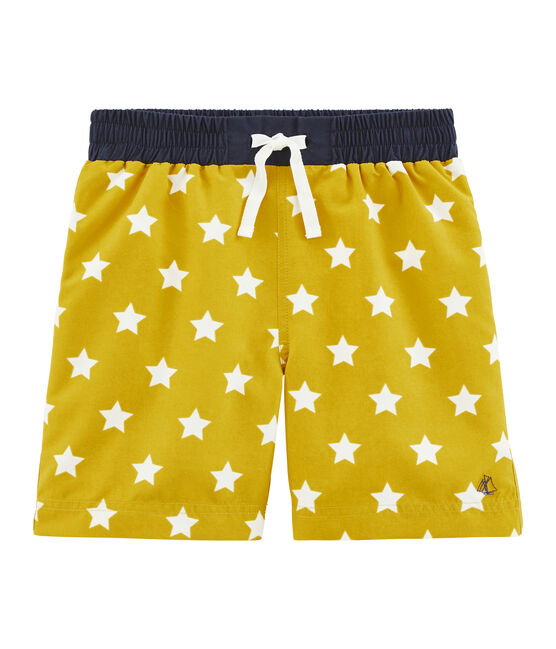 Short da spiaggia bambino giallo BAMBOO/bianco MARSHMALLOW