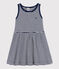 Abito a righe senza maniche in cotone bambina blu MEDIEVAL/bianco MARSHMALLOW