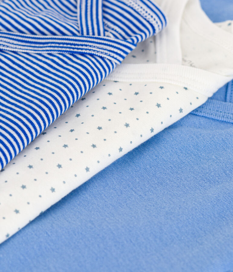 Confezione da 3 body incrociati a maniche corte fantasia in cotone multicolore