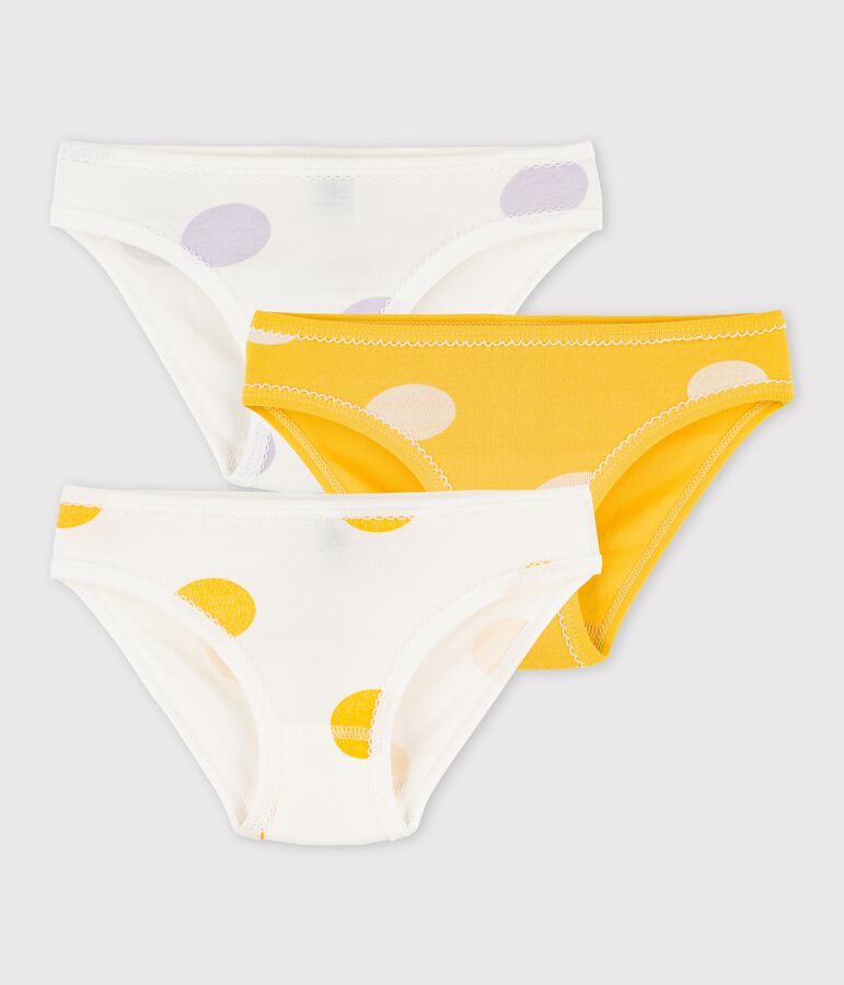 Confezione da 3 slip bambina a pois in cotone variante 1