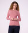 T-shirt a maniche lunghe in cotone a righe donna rosso/bianco