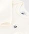 Body lungo in lana e cotone neonato ECRU 08163